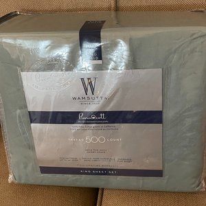 Wamsutta  King sheet Set - 500 TC in Aqua  No Pillows